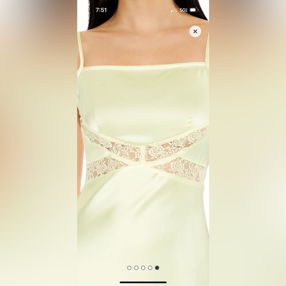NWT Forever 21 Women's Yellow Satin Tie-Back Midi Slip Dress size medium - Picture 4 of 4
